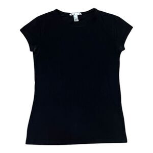MNG by Mango Black Basic Short Sleeve Tee M